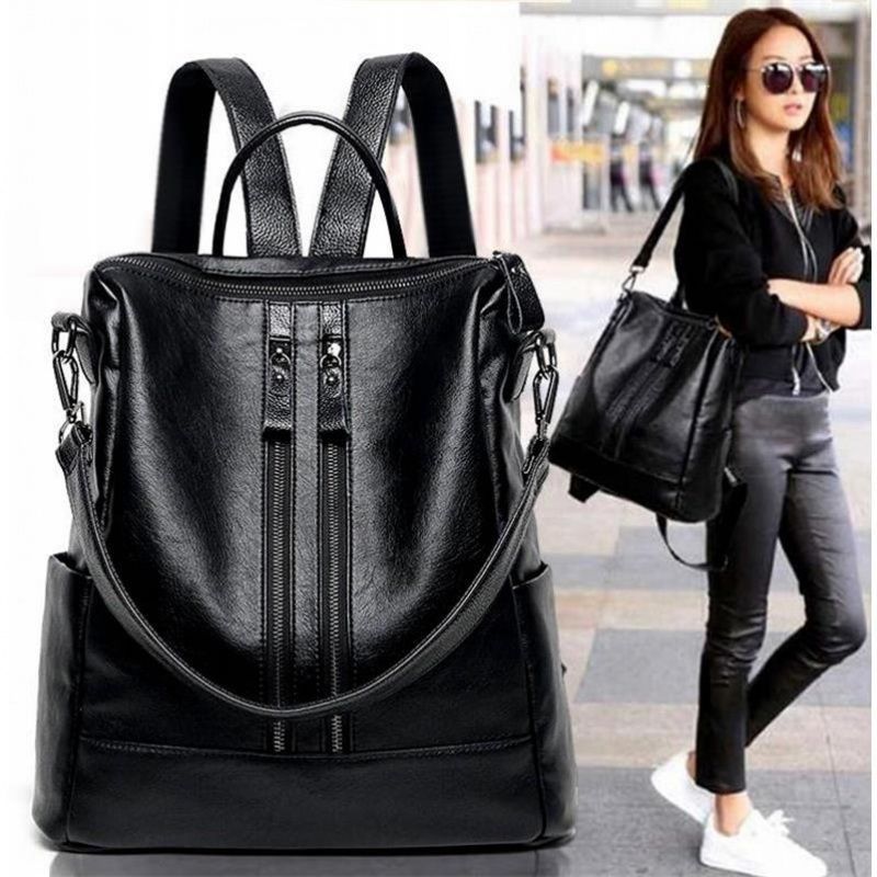Genuine Leather Backpack - Sac à dos d'école en cuir