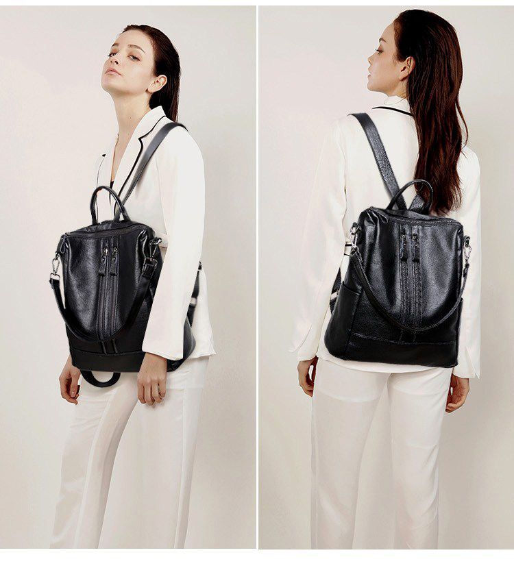 Sac à dos d'école en cuir soup - Genuine Leather Backpack avis et prix