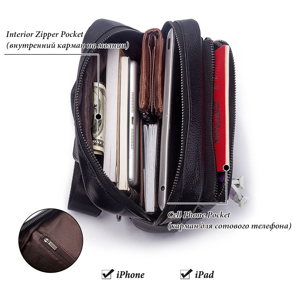 Sac de poitrine en cuir vérita - Genuine Leather Backpack avis et prix